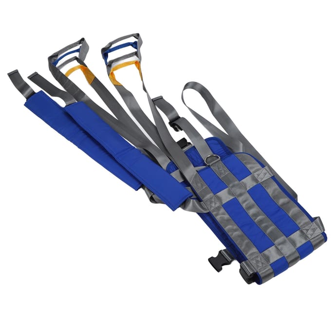 Loopsling voor patiënten, gemaakt van zacht polyester nylon, geschikt voor verlamde patiënten, ter ondersteuning bij het tillen en staan. (M) blue