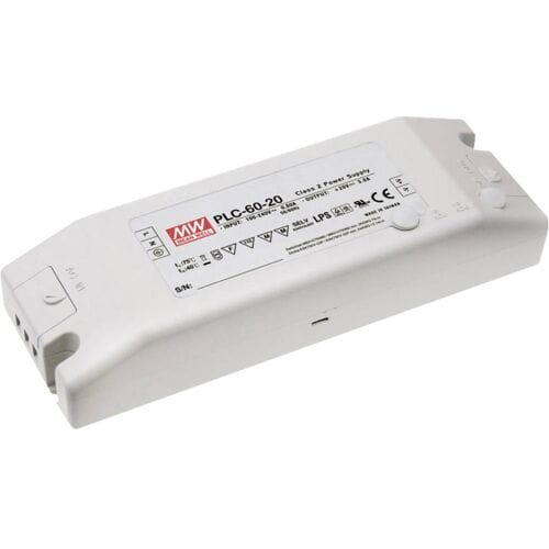 MEAN WELL PLC-60-27 LED-driver, LED-transformator Constante spanning, Constante stroomsterkte 62 W 2.3 A 27 V/DC Niet dimbaar, PFC-schakeling,