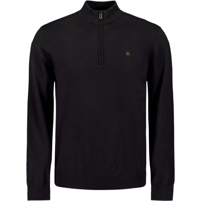 No Excess Pullover half zip 2 coloured melang black