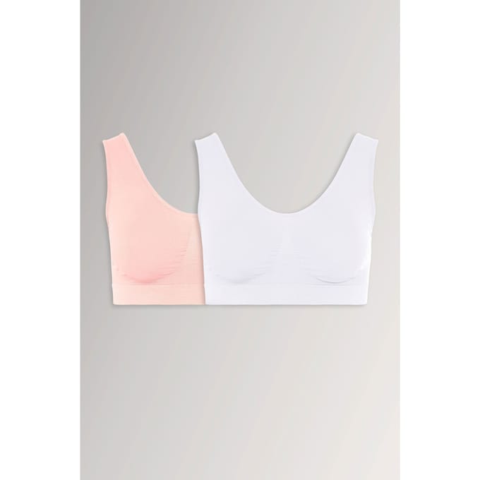 Yours Yourset 2Pack Roze En Witte Naadloze Voorgevormde Bralettessize 58-60