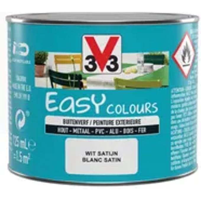 V33 Buitenlak Easy Colours - Wit - Zijdeglans 125ml