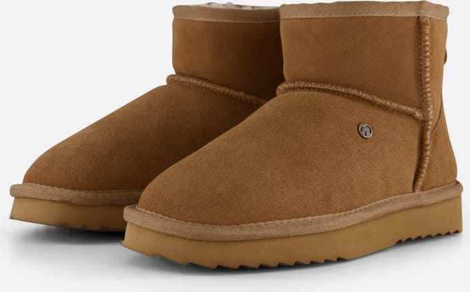 Warmbat Wallyby Gevoerde boots cognac Suede - Dames - Maat 39
