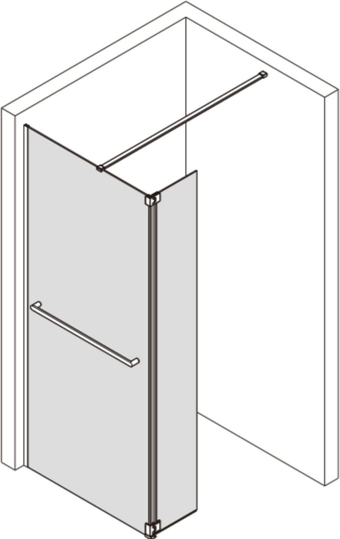 Saqu Modulo Douchewand - met Zijwand Incl. Handdoekhouder en Antikalk 100x30x210 cm - Mat Wit - Inloopdouche