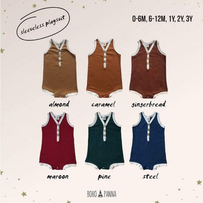 Playsuit - Jumpsuit - Romper - Groen - Pine - Duurzaam handgemaakt - 1 jaar