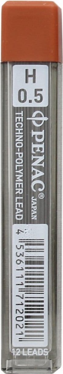 Penac Hi-Tec Polymer - Leads vulpotlood vulling - 0.5mm - Navulling - H - koker 12 stuks