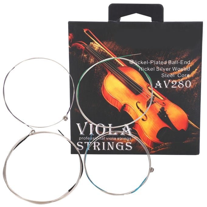 Jeu Complet Universel 4 Pièces Cordes de Viola Professionnelles E A D G pour Violas 14 16 orange