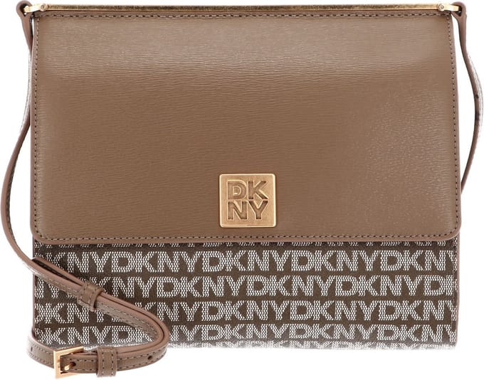 DKNY Schoudertas Mona MD Flap Crossbody Bag Chino / Shitake Lichtbruin