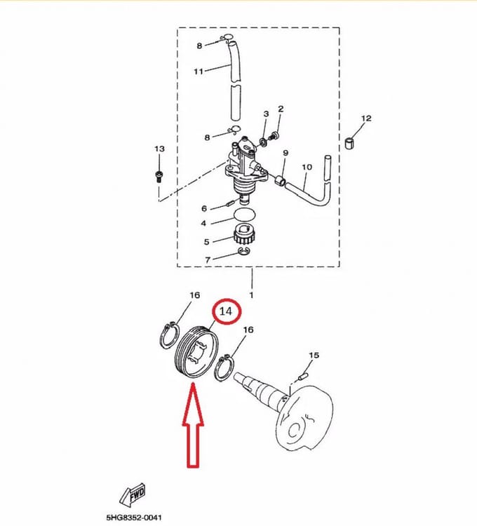 Pignon de pompe à huile pour scooter MBK 50 Nitro Avant 2020 3VL-E3178-00 Neuf
