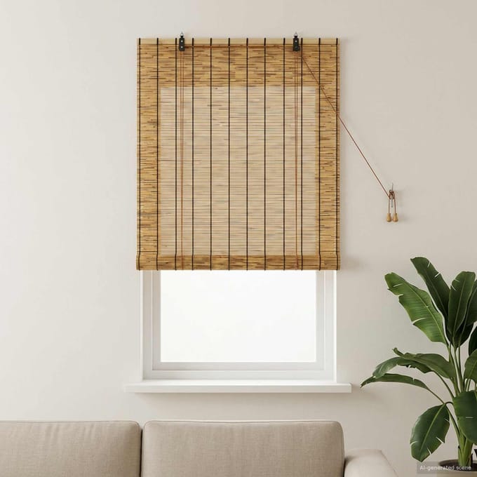 vidaXL - Rolgordijn - Bruin - 100 - x - 160 - cm - Riet
