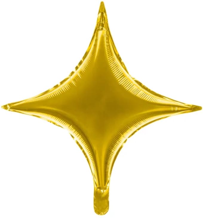 Partydeco - Folieballon Ster 4 punten - goud - 42 cm