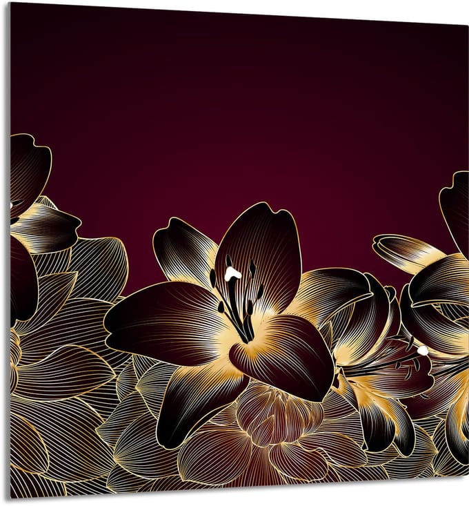 TMK ArtDeko - Glas Paneel - 60x65 cm - Orchidea - Beschermend en Esthetisch