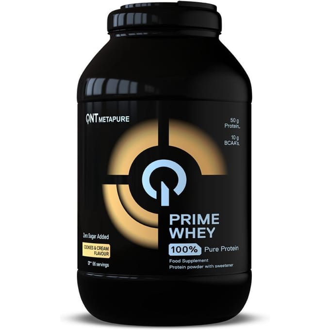 Eiwitmix 100% isolaat en geconcentreerd wei Cookies & Cream QNT Prime Whey 2 kg