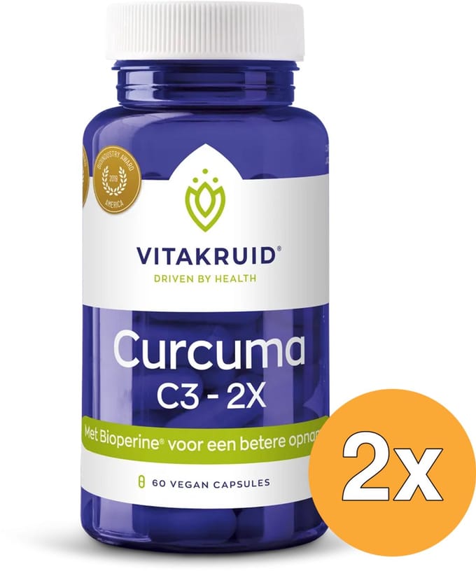 2x Vitakruid Curcuma C3-2X (95% Curcuminoïden) met Bioperine® (60 vega capsules)