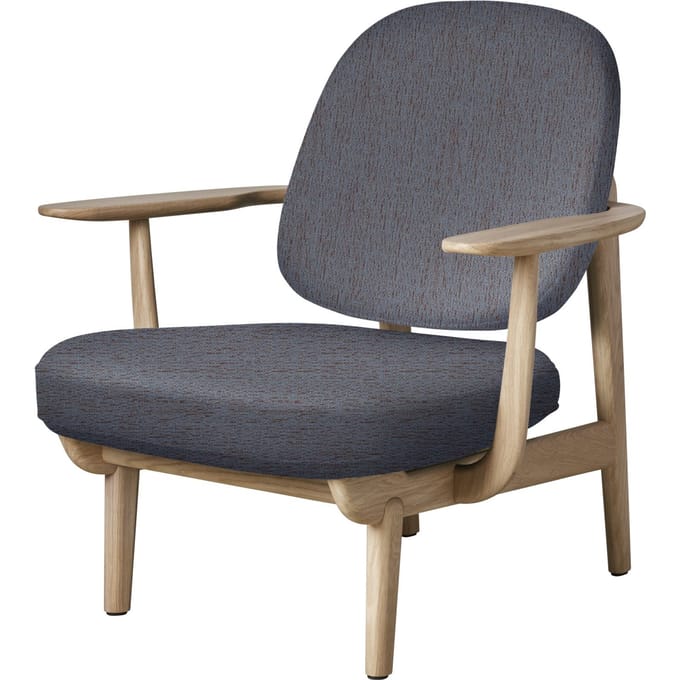 Fritz Hansen Fred Loungefauteuil - JH97 - oranje/blauw - eiken helder gelakt
