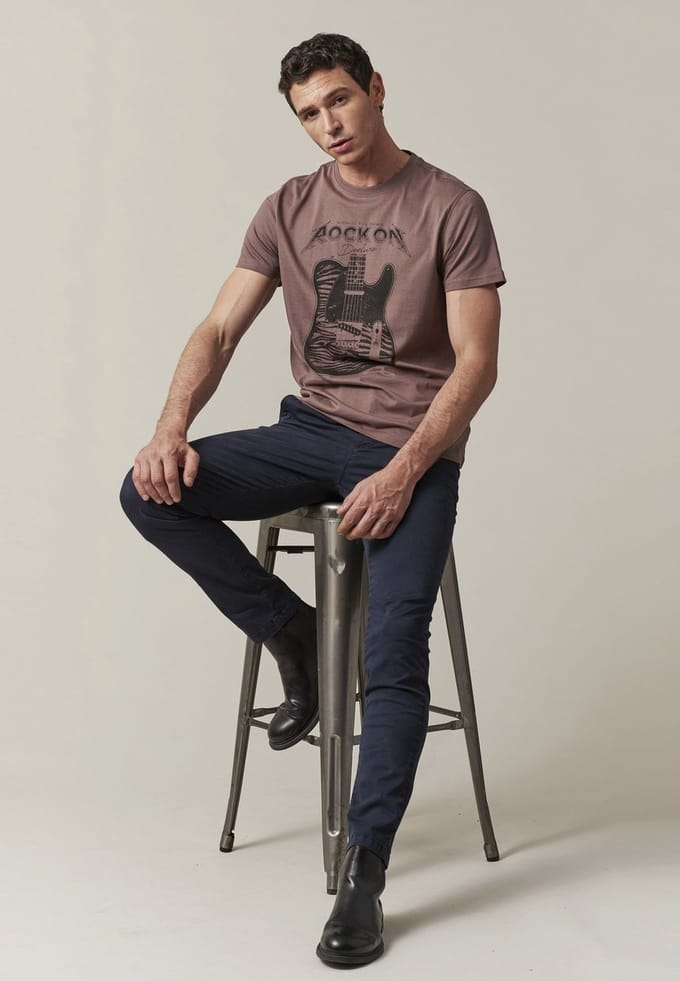 Deeluxe Rockon T-shirt Met Korte Mouwen Paars L Man