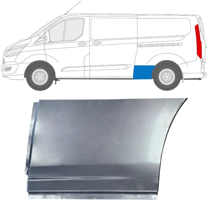 Reparatiepaneel achterspatbord voor Ford Transit Custom 2013-2023 / Links