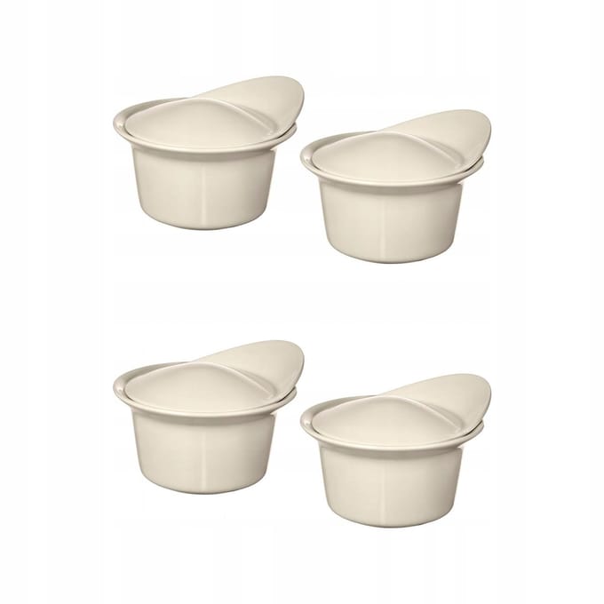 Ovenschaal met deksel, glanzend beige, 0.2L