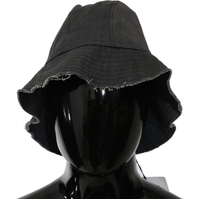 Costume National Dames Zwarte Gewassen Brede Rand Buiten Bucket Hat