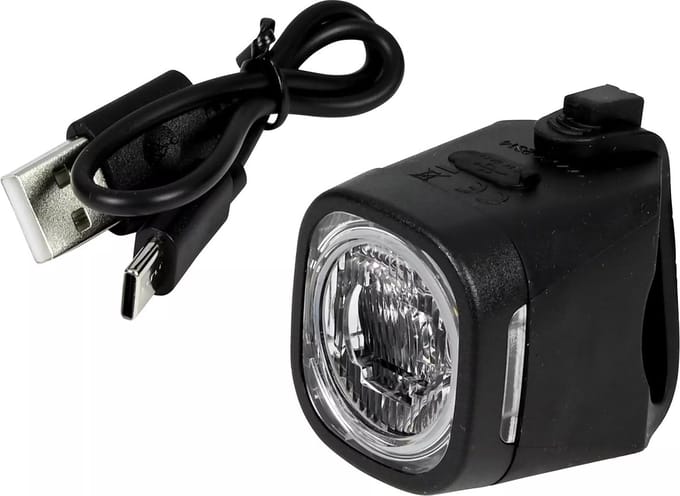 Benson LED fietslamp - wit - USB oplaadbaar - waterbestendig
