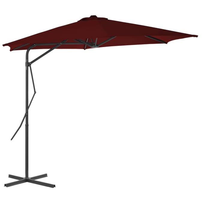 vidaXL Parasol met stalen paal 300x230 cm bordeauxrood