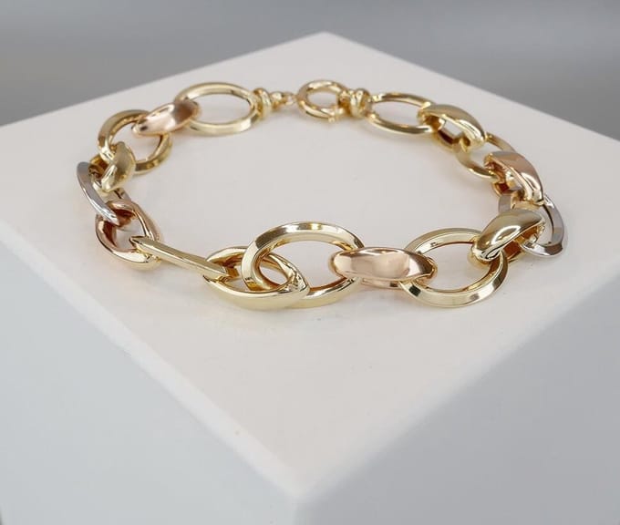 14 karaat holle tricolor armband