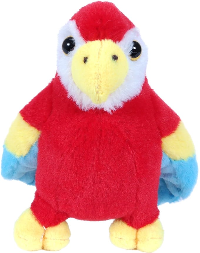 PIA Soft Toys-Pluche Knuffeldier - Papegaai rood 12 cm