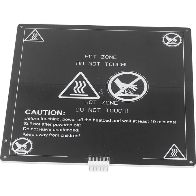 3D Printer Verwarmd Bed 220x220mm 3mm Dik Aluminium Verwarmd Bed met 90cm Draad DC12V black