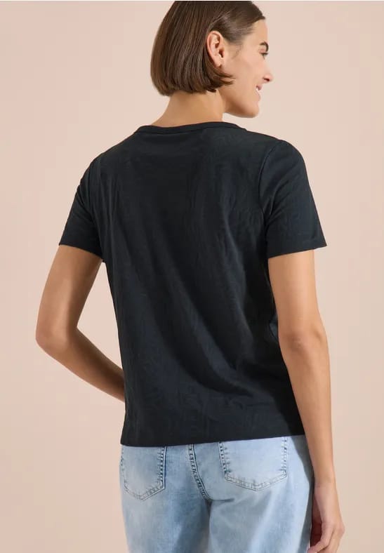 Shirt met korte mouwen in burnout-look