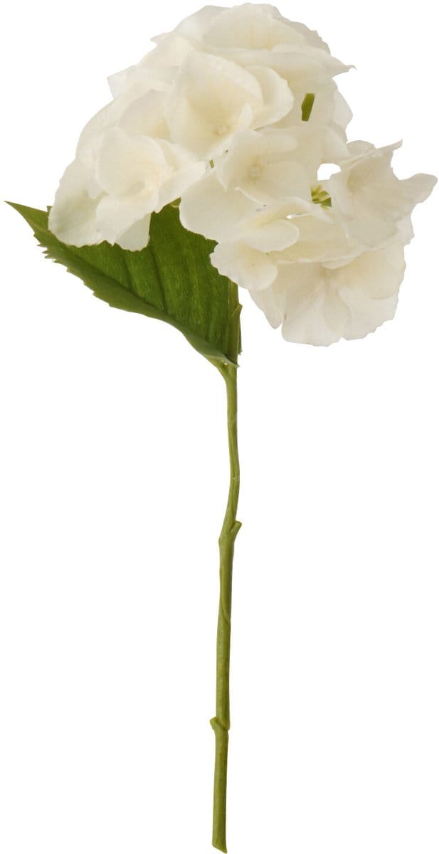 J-Line bloem hortensia Frisse Toets - textiel - wit - small - 4 stuks