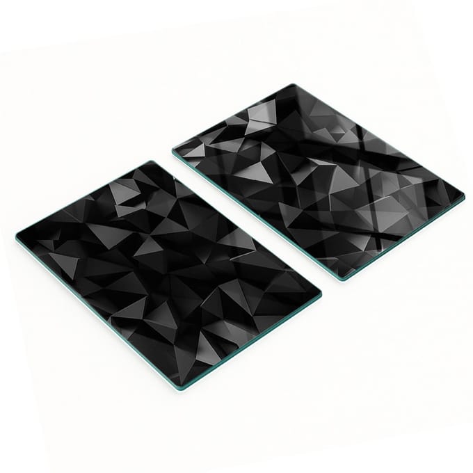 Set van gehard glazen snijplanken met 3D-patroon, 2x40x52 cm