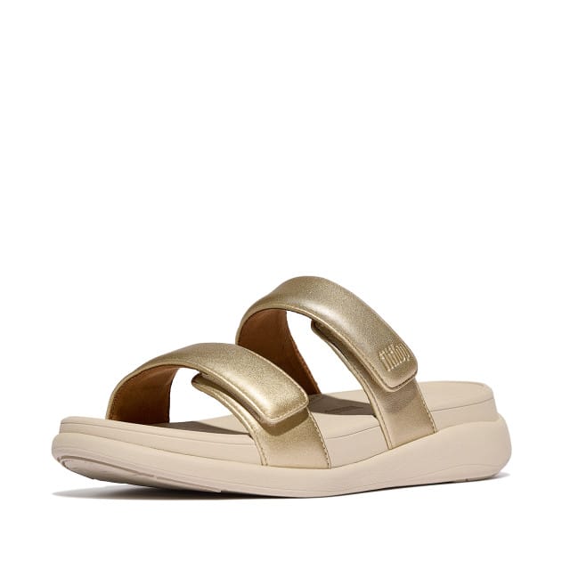 FitFlop F-Mode Go Adjustable Flatform Two-Bar Slides Vrouwen - Platino