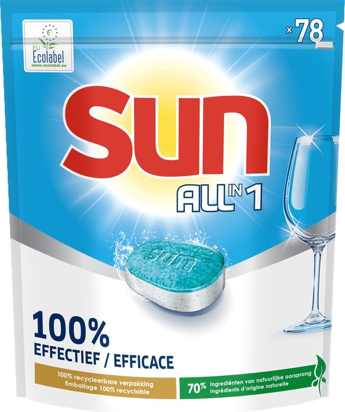 Sun All-in-1 - Eco Label - Vaatwastabletten - 78 Tabletten