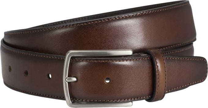 LINDENMANN leren heren riem - donker cognac