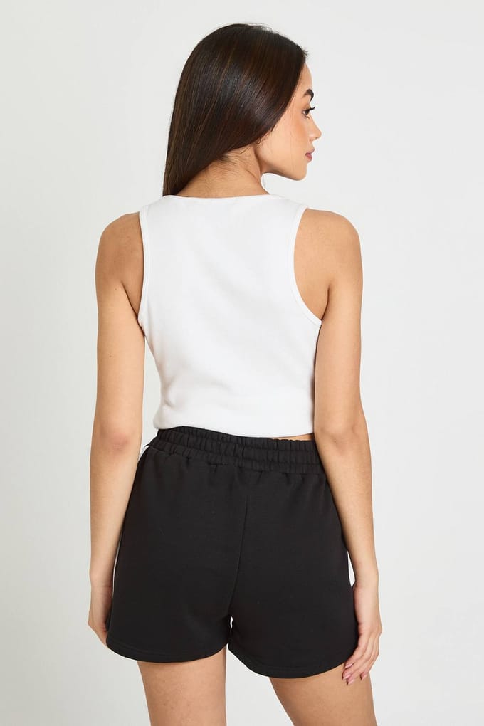 boohoo Dames Runner Short Met Contrastbies | Zwart | Maat: Small