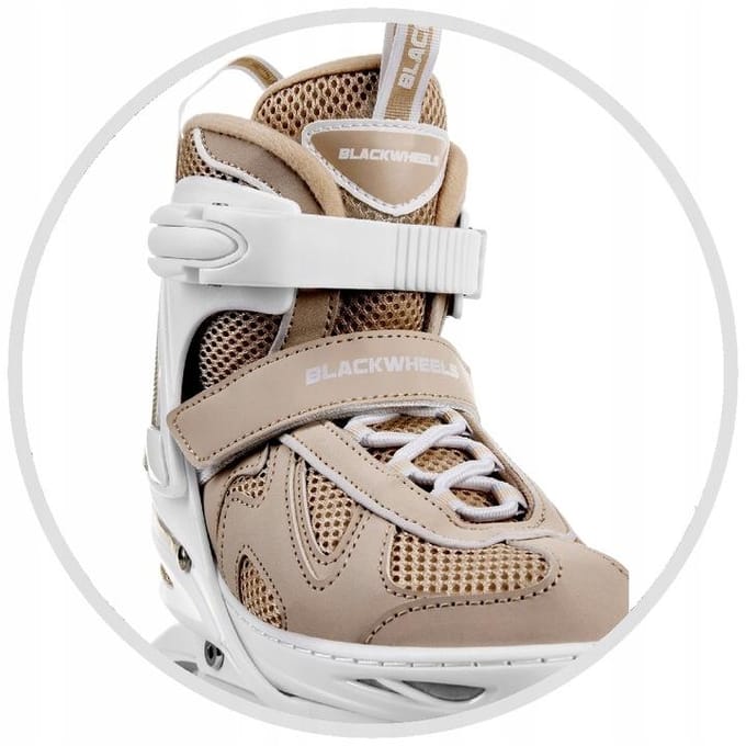 BLACKWHEELS Flex PRO - Skeelers - Inline Skates - Inlineskates Verstelbaar - Maat: 34-37 (M) - Beige / Wit