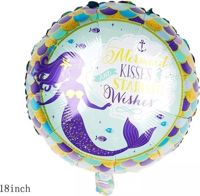 Folieballon zeemeermin paars 40cm, kindercrea
