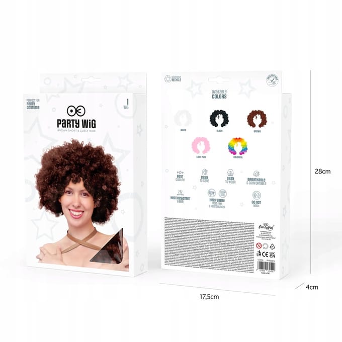 Bruine Afro Pruik voor Feestjes - One Size Fits All