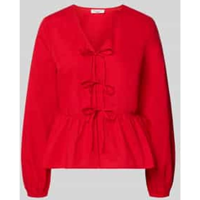 Slim fit blouse met lange mouwen van puur katoen