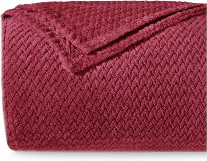 Zachte Banksprei met Chevron-patroon - Bordeauxrood - 130 x 150 cm - Microvezel 100% Polyester