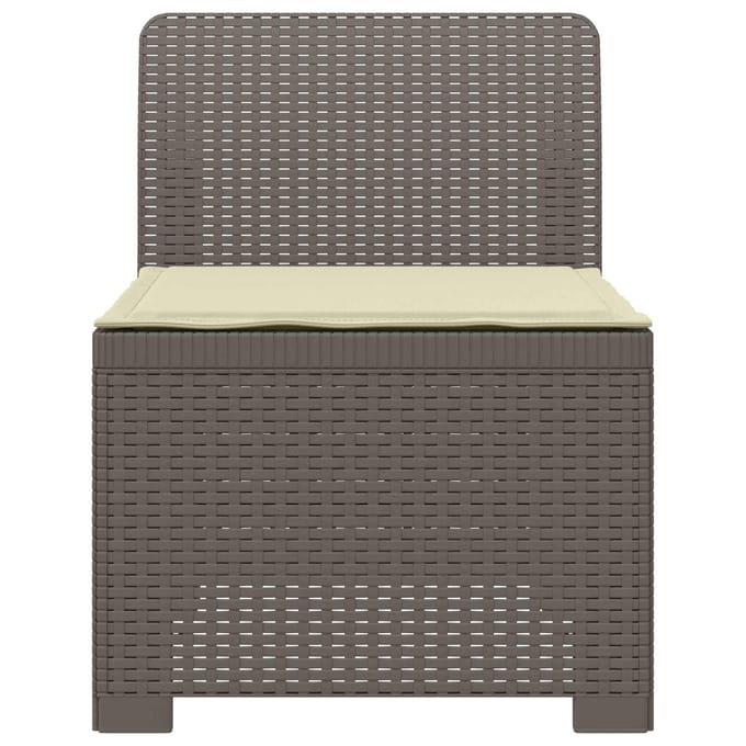 vidaXL - Eén-zits - Tuin - Sofa - met - Kussen - Rieten - Look - PP - Lichtgrijs