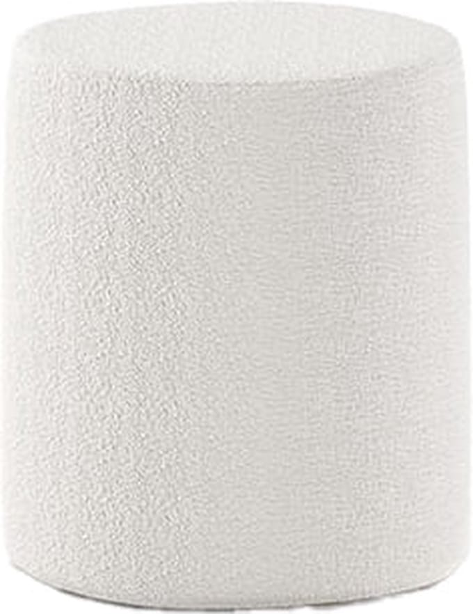 Poef Victoria Wit - Polyester - Breedte 41 cm - Hoogte 41.5 cm - Diepte 41 cm - Zonder deuren