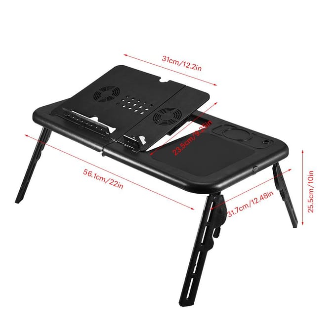 Verstelbare Draagbare Opklaptafel Bedtafel Standaard Voor Computer Laptop Notebook PC(Zwart) black