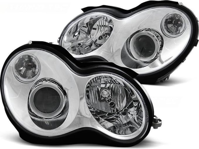 Koplampen MERCEDES W203 C-Klasse 07 00-03 04 CHROOM