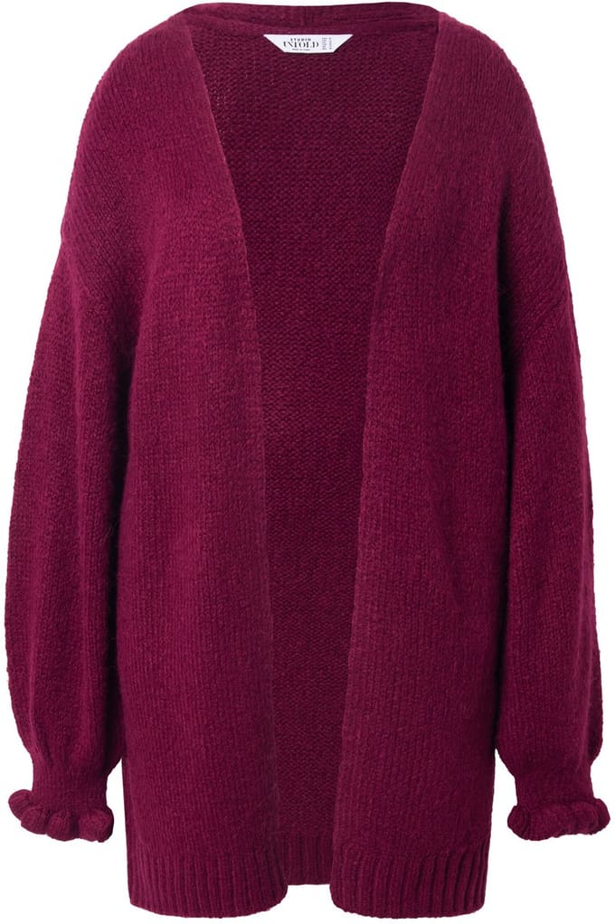 Studio Untold - Dames - Lang vest oversized mouw met rimpeling - Wijnrood - Maat 50+