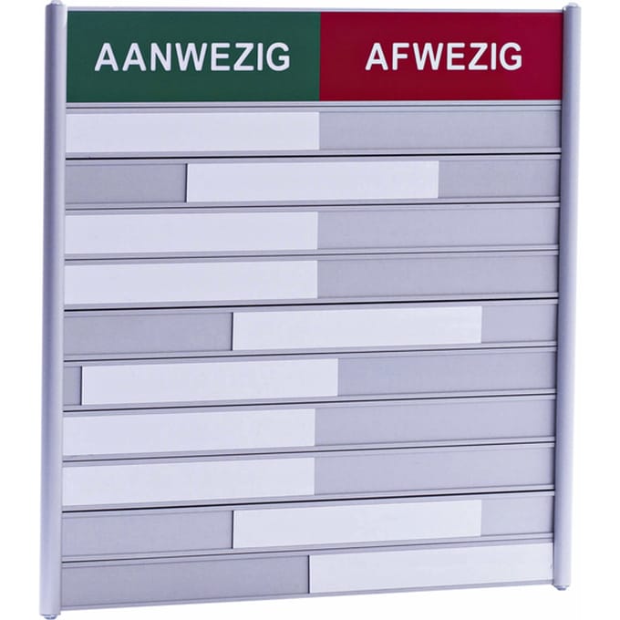 INFOBORD POSTA AAN/AFWEZIGHEIDSBORD 10 PLAATSEN