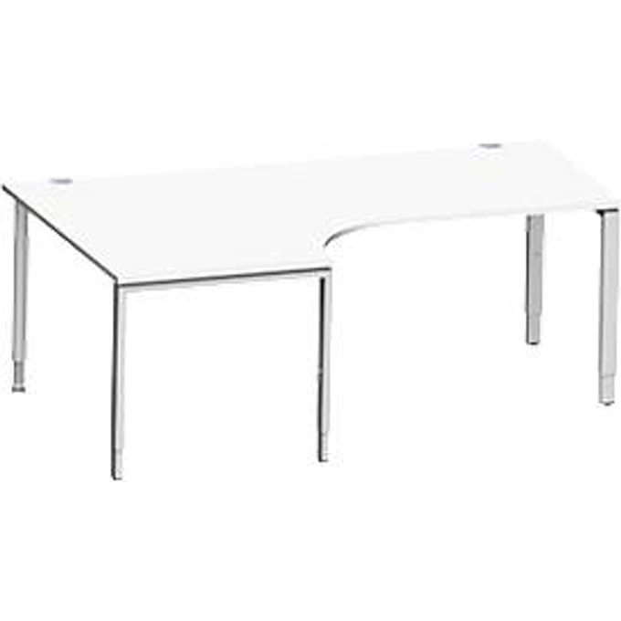 Schäfer Shop Genius bureau. 90° links, 4-F, VKTAngled desk MODENA FLEX 90°, aanbouw links, B 2000 mm, wit