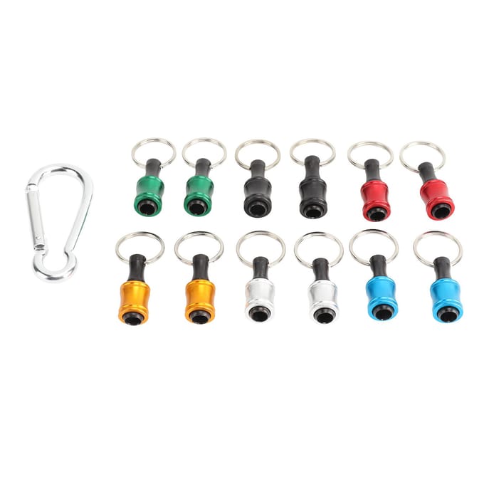 Zeskant Schacht Sleutelhanger Schroevendraaier Bit Houder Snelontgrendeling Schroevendraaier Boor Bit Houder Set white