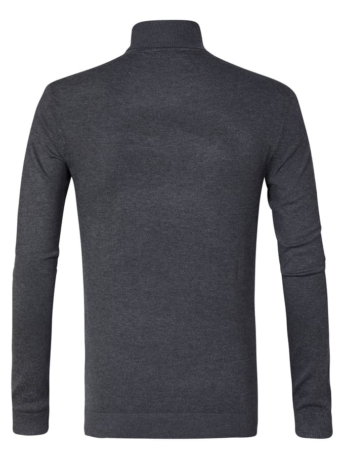 Petrol Industries Heren Coltrui - Ribgebreide Trui - Essentials Collection - Pullover - Truien - Zwart - Maat M