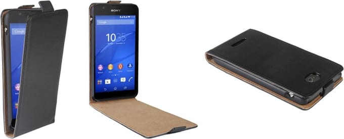 Flipcase voor Sony Xperia E4 zwart ultradun
