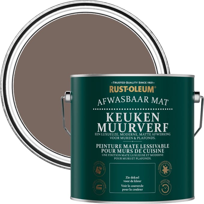 Rust-Oleum Bruin Keuken muurverf - Oever 2,5L